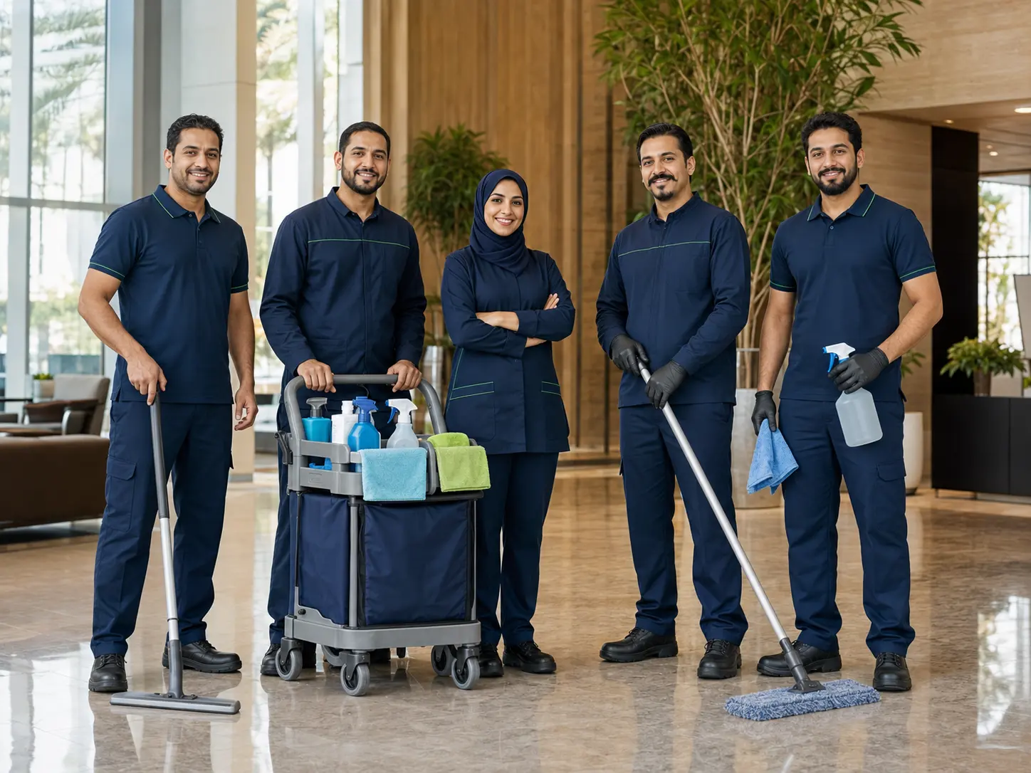 Professional cleaning and facilities services team in Bahrain